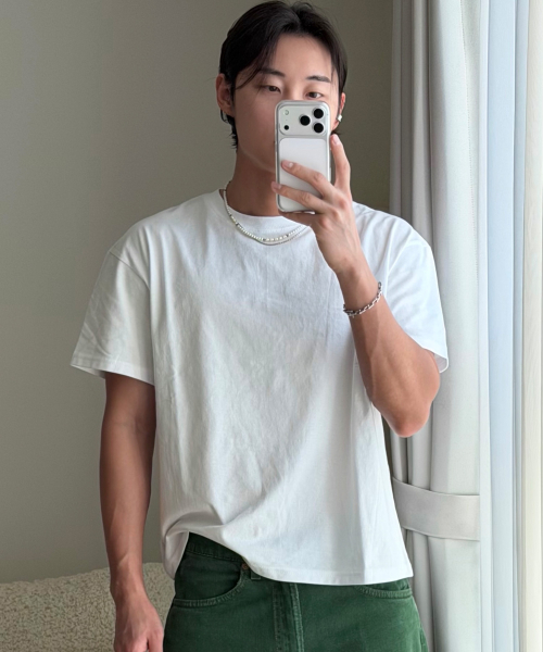 KNITTED(ニッティド)の「コットンクロップTシャツホワイト(Tシャツ/カットソー・レディース・ホワイト・MEDIUM/LARGE/X-LARGE)」の1枚目の写真