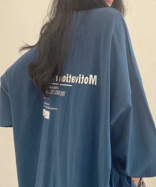 Flugge(フラッジー)の「バックプリントオーバーTシャツ(Tシャツ/カットソー・レディース・ブルー/ライトグレー・LARGE/MEDIUM)」の8枚目の写真