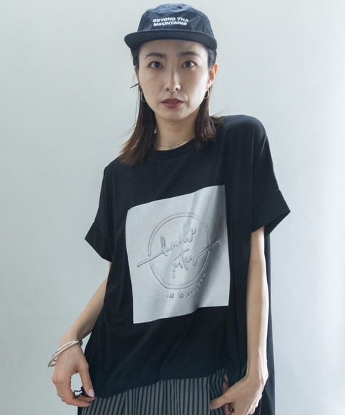 lodie(ロディ)の「シルバーPt オーバーシルエットT(Tシャツ/カットソー・レディース・ブラック/ブルー/オフホワイト/モカ・FREE)」の3枚目の写真