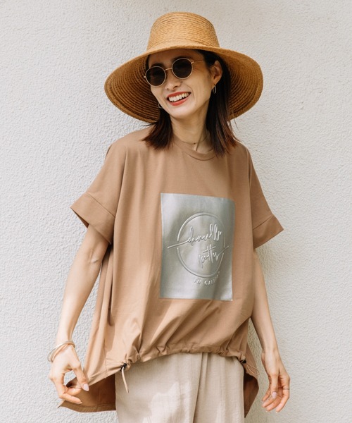 lodie(ロディ)の「シルバーPt オーバーシルエットT(Tシャツ/カットソー・レディース・ブラック/ブルー/オフホワイト/モカ・FREE)」の4枚目の写真