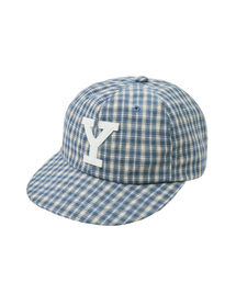 YALE（イェール）の「Yロゴチェックボールキャップ_ブルー（キャップ）」