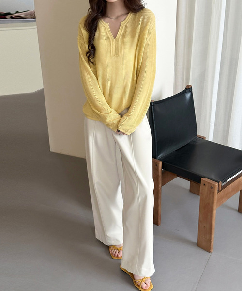 DAY CLOSET（デイ クローゼット）の「【大きいサイズ有】ゆるっと華奢魅せワイドシルエット。ツイルハイウエストカーブパンツ スラックス レディース（スラックス・レディース・ブラック/ダークグレー/ダークブラウン/キナリ・M/S/L/XL）」の7枚目の写真