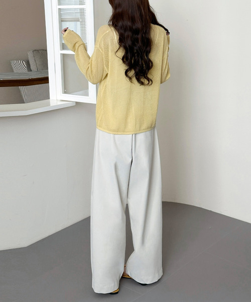 DAY CLOSET（デイ クローゼット）の「【大きいサイズ有】ゆるっと華奢魅せワイドシルエット。ツイルハイウエストカーブパンツ スラックス レディース（スラックス・レディース・ブラック/ダークグレー/ダークブラウン/キナリ・M/S/L/XL）」の10枚目の写真