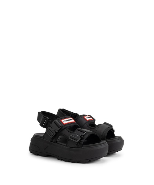 ELLEgirl(エルガール)の「HUNTER U CITY REBEL NEO&LEATHER(サンダル・レディース・グレー/ブラック・24.0cm/23.0cm)」の2枚目の写真