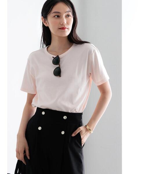 Te chichi（テチチ）の「【調温】ミニマルネックTシャツ（Tシャツ/カットソー・レディース・ブラック/オフホワイト/グレー/ピンク・F）」の4枚目の写真