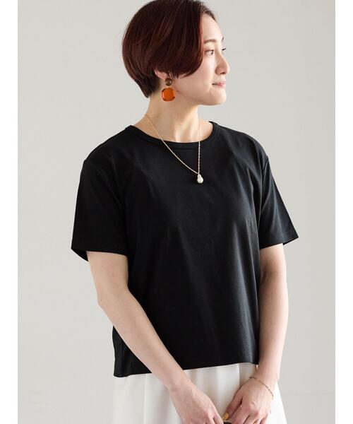 Te chichi（テチチ）の「【調温】ミニマルネックTシャツ（Tシャツ/カットソー・レディース・ブラック/オフホワイト/グレー/ピンク・F）」の2枚目の写真