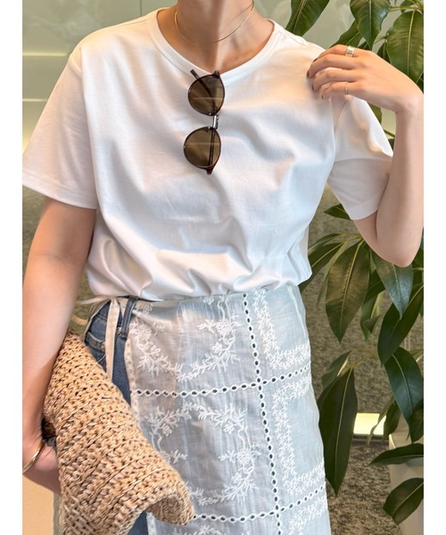 Te chichi（テチチ）の「【調温】ミニマルネックTシャツ（Tシャツ/カットソー・レディース・ブラック/オフホワイト/グレー/ピンク・F）」の5枚目の写真