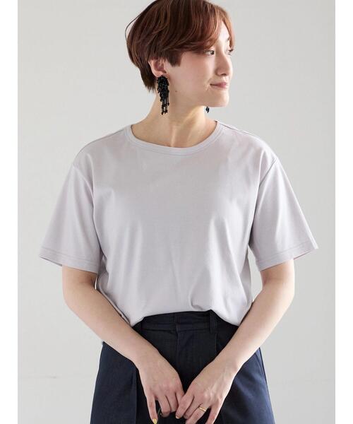 Te chichi（テチチ）の「【調温】ミニマルネックTシャツ（Tシャツ/カットソー・レディース・ブラック/オフホワイト/グレー/ピンク・F）」の8枚目の写真