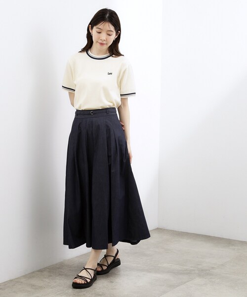 grove（グローブ）の「【Lee】SEEDSTICH TEE（Tシャツ/カットソー・レディース・オフホワイト/ネイビー・02/01）」の18枚目の写真