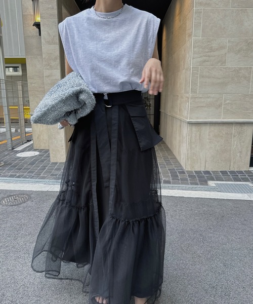 nananamoe(ナナナモエ)の「new inside bratop layered tank / インサイドブラトップレイヤードタンク(Tシャツ/カットソー・レディース・ホワイト/ピンク/サンドベージュ/杢グレー/ブルー/ブラック・FREE)」の11枚目の写真