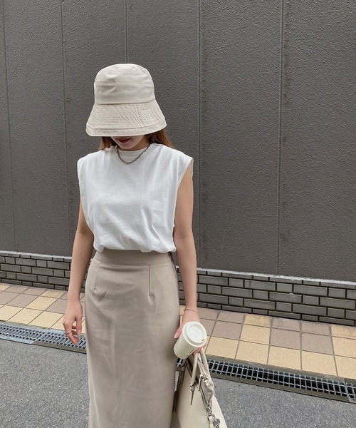 nananamoe(ナナナモエ)の「new inside bratop layered tank / インサイドブラトップレイヤードタンク(Tシャツ/カットソー・レディース・ホワイト/ピンク/サンドベージュ/杢グレー/ブルー/ブラック・FREE)」の21枚目の写真