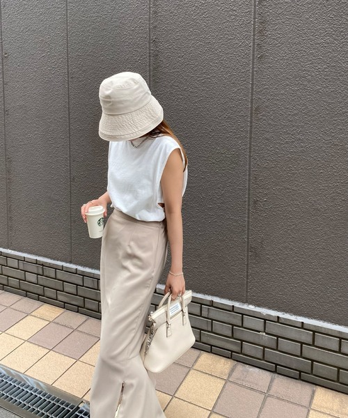 nananamoe(ナナナモエ)の「new inside bratop layered tank / インサイドブラトップレイヤードタンク(Tシャツ/カットソー・レディース・ホワイト/ピンク/サンドベージュ/杢グレー/ブルー/ブラック・FREE)」の22枚目の写真