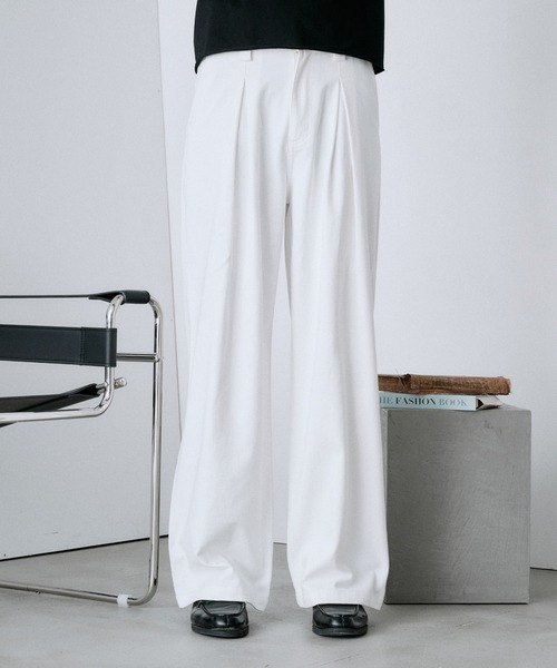 Regen Glanz(レーゲングランツ)の「deep front tuck volume cotton pants / ディープフロントタックボリュームコットンパンツ(その他パンツ・メンズ・ベージュ/ブラック/ライトホワイト・LARGE/SMALL/MEDIUM)」の17枚目の写真