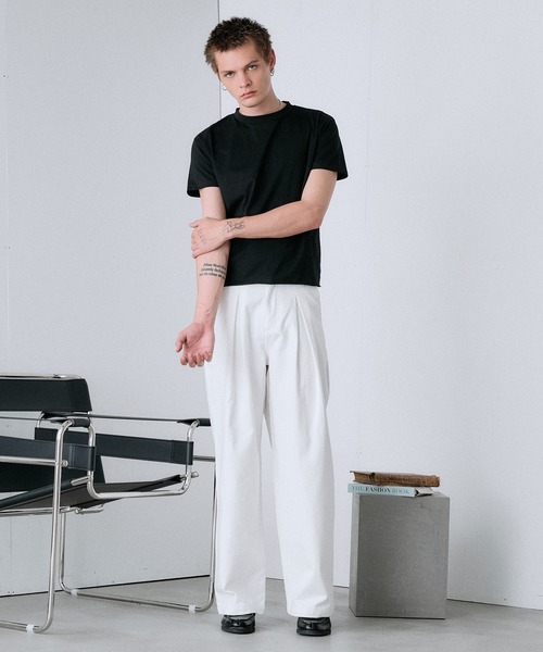 Regen Glanz(レーゲングランツ)の「deep front tuck volume cotton pants / ディープフロントタックボリュームコットンパンツ(その他パンツ・メンズ・ベージュ/ブラック/ライトホワイト・LARGE/SMALL/MEDIUM)」の20枚目の写真