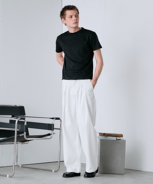 Regen Glanz(レーゲングランツ)の「deep front tuck volume cotton pants / ディープフロントタックボリュームコットンパンツ(その他パンツ・メンズ・ベージュ/ブラック/ライトホワイト・LARGE/SMALL/MEDIUM)」の22枚目の写真