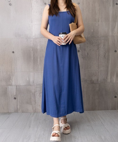 Miniministore(ミニミニストア)の「デニム風 ロングワンピース ノースリーブ(ワンピース・レディース・インディゴブルー・M/XL/L)」の16枚目の写真
