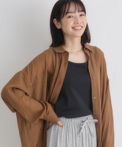 Right-on(ライトオン)の「【HONEYSUCKLE ROSE】2WAYタンクトップ (リブ / スクエアネック / クルーネック / 細見え)(タンクトップ・レディース・ブラック/ホワイト/ピンク/グリーン/ブラウン・M/L/S)」の3枚目の写真