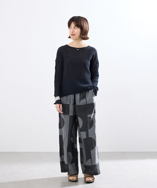 IENA(イエナ)の「ジオメトリックイージーワイドパンツ(その他パンツ・レディース・グレー/ブラウン・36/38)」の13枚目の写真
