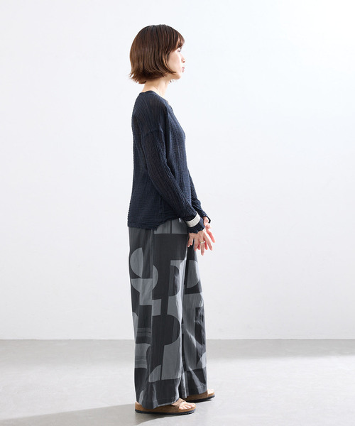 IENA(イエナ)の「ジオメトリックイージーワイドパンツ(その他パンツ・レディース・グレー/ブラウン・36/38)」の14枚目の写真