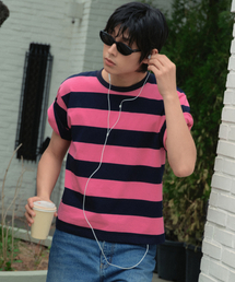メロンストライプ半袖Tシャツ_PINK(WB6TP26)