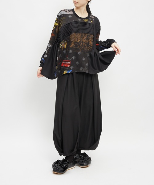 gomme（ゴム）の「ロンドンタックフレアＴ（Tシャツ/カットソー・レディース・ブラック/ホワイト・MEDIUM）」の7枚目の写真