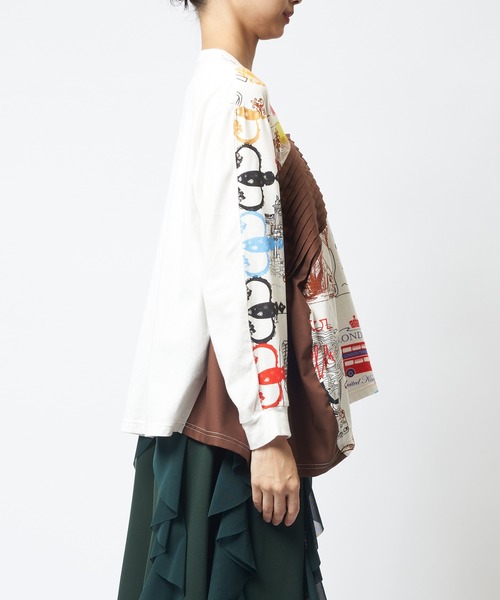 gomme（ゴム）の「ロンドンタックフレアＴ（Tシャツ/カットソー・レディース・ブラック/ホワイト・MEDIUM）」の12枚目の写真