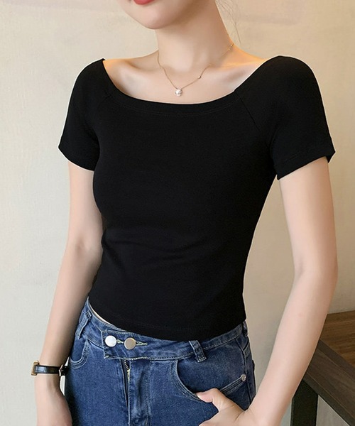 by LEGNA(バイレグナ)の「華奢見えオフショルダートップス(Tシャツ/カットソー・レディース・ホワイト/ブラック・MEDIUM/LARGE/SMALL)」の8枚目の写真