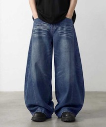 SBG ウォッシュ加工 カーブデニムパンツ