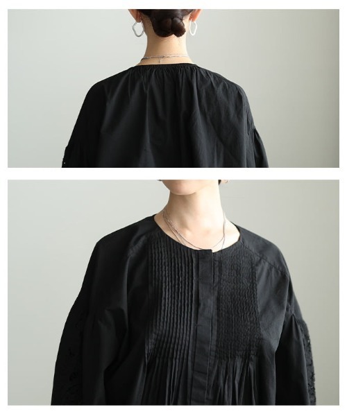 Sawa a la mode(サワアラモード)の「インド綿ピンタックブラウス(シャツ/ブラウス・レディース・ホワイト/ブラック・FREE)」の19枚目の写真