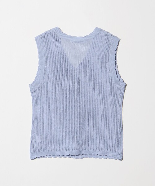 BEAUTY&YOUTH UNITED ARROWS(ビューティーアンドユースユナイテッドアローズ)の「スカラップ Vネック メッシュ ニットベスト(ベスト・レディース・ブラック・FREE)」の2枚目の写真