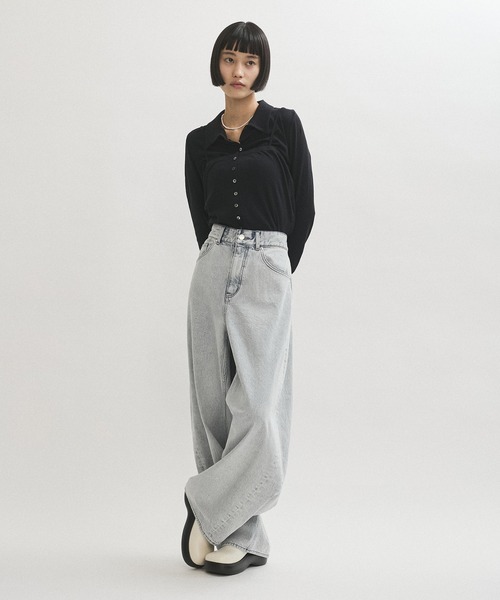 ADAM ET ROPE'(アダムエロペ)の「【定番】・【サステナブル】バックタックワイドデニム(デニムパンツ・レディース・サックスブルー・36/38)」の7枚目の写真