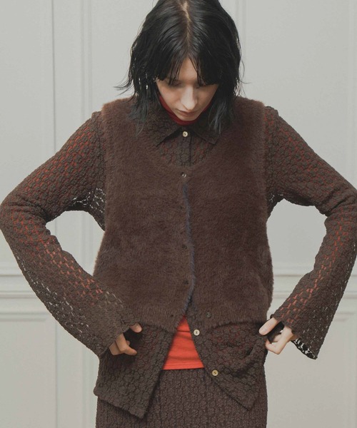 WHYTO.(ホワイト)の「「WHYTO. / ホワイト」lace button shirt(シャツ/ブラウス・レディース・オフホワイト/ブラック/ブラウン・36/38)」の3枚目の写真