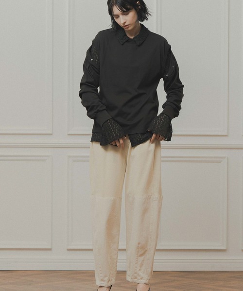 WHYTO.(ホワイト)の「「WHYTO. / ホワイト」lace button shirt(シャツ/ブラウス・レディース・オフホワイト/ブラック/ブラウン・36/38)」の7枚目の写真