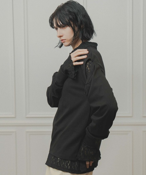 WHYTO.(ホワイト)の「「WHYTO. / ホワイト」lace button shirt(シャツ/ブラウス・レディース・オフホワイト/ブラック/ブラウン・36/38)」の8枚目の写真