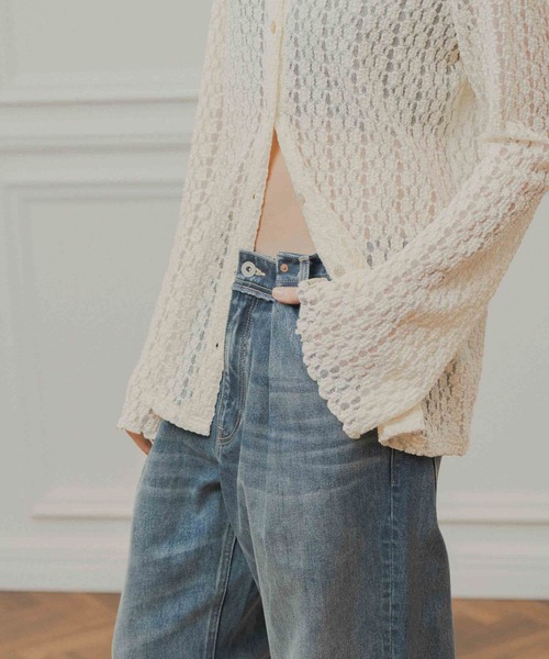 WHYTO.(ホワイト)の「「WHYTO. / ホワイト」lace button shirt(シャツ/ブラウス・レディース・オフホワイト/ブラック/ブラウン・36/38)」の11枚目の写真