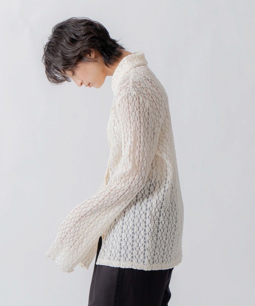 WHYTO.(ホワイト)の「「WHYTO. / ホワイト」lace button shirt(シャツ/ブラウス・レディース・オフホワイト/ブラック/ブラウン・36/38)」の14枚目の写真