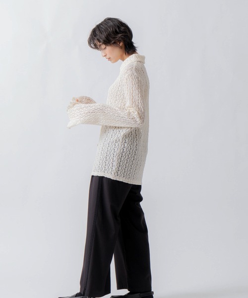 WHYTO.(ホワイト)の「「WHYTO. / ホワイト」lace button shirt(シャツ/ブラウス・レディース・オフホワイト/ブラック/ブラウン・36/38)」の15枚目の写真
