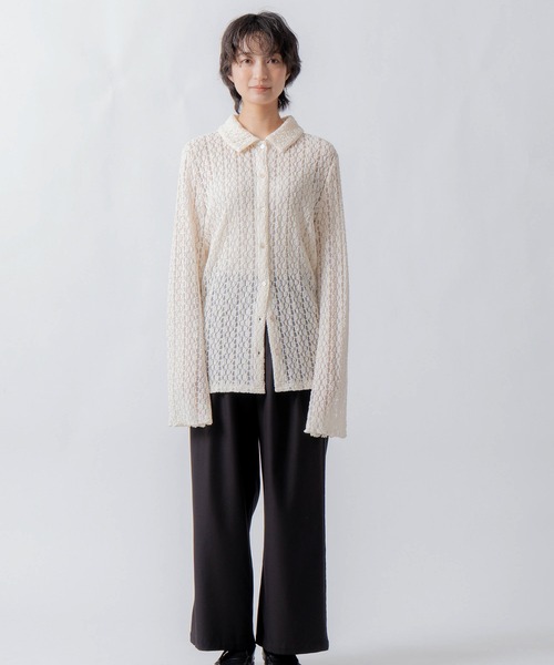 WHYTO.(ホワイト)の「「WHYTO. / ホワイト」lace button shirt(シャツ/ブラウス・レディース・オフホワイト/ブラック/ブラウン・36/38)」の18枚目の写真