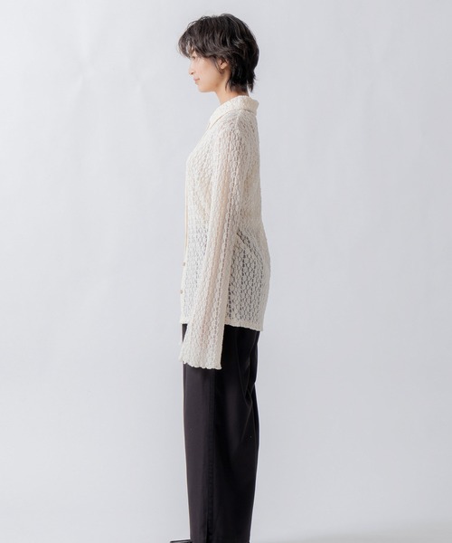 WHYTO.(ホワイト)の「「WHYTO. / ホワイト」lace button shirt(シャツ/ブラウス・レディース・オフホワイト/ブラック/ブラウン・36/38)」の19枚目の写真