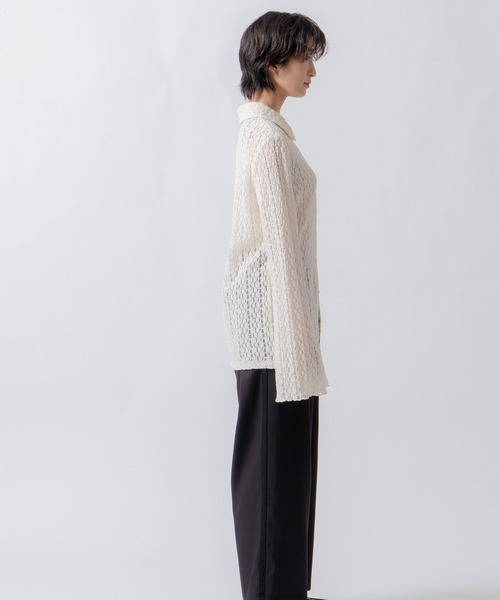 WHYTO.(ホワイト)の「「WHYTO. / ホワイト」lace button shirt(シャツ/ブラウス・レディース・オフホワイト/ブラック/ブラウン・36/38)」の21枚目の写真