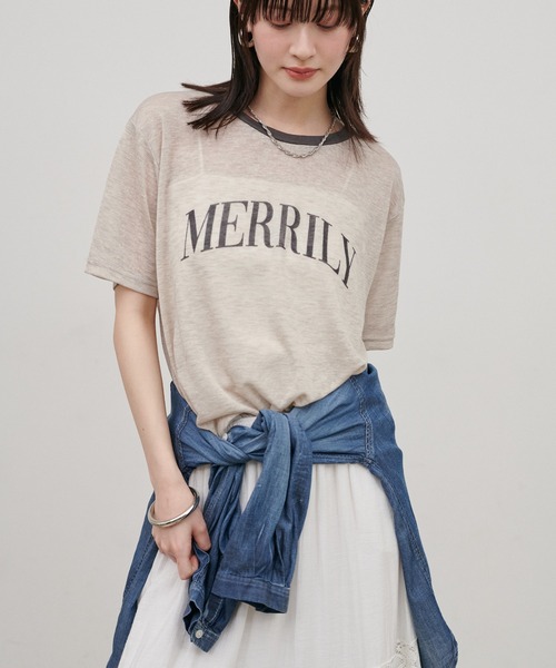 LARUTA（ラルータ）の「【LARUTA】リンガーロゴTee（Tシャツ/カットソー・レディース・ブラウン/ライトベージュ/チャコールグレー・FREE）」の17枚目の写真
