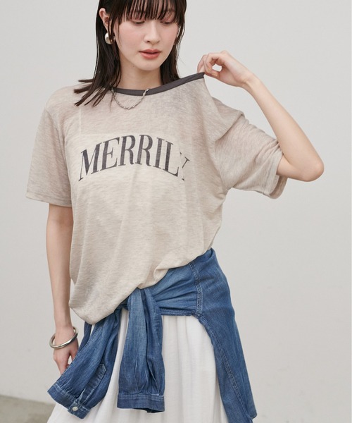 LARUTA（ラルータ）の「【LARUTA】リンガーロゴTee（Tシャツ/カットソー・レディース・ブラウン/ライトベージュ/チャコールグレー・FREE）」の16枚目の写真