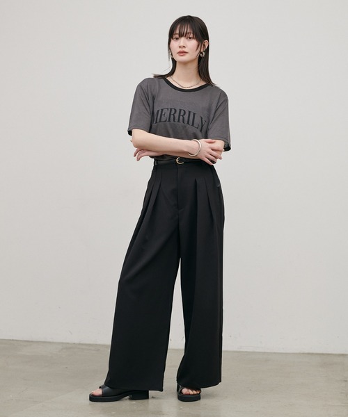 LARUTA（ラルータ）の「【LARUTA】リンガーロゴTee（Tシャツ/カットソー・レディース・ブラウン/ライトベージュ/チャコールグレー・FREE）」の8枚目の写真