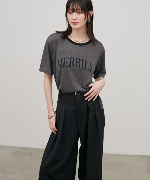 LARUTA（ラルータ）の「【LARUTA】リンガーロゴTee（Tシャツ/カットソー・レディース・ブラウン/ライトベージュ/チャコールグレー・FREE）」の7枚目の写真