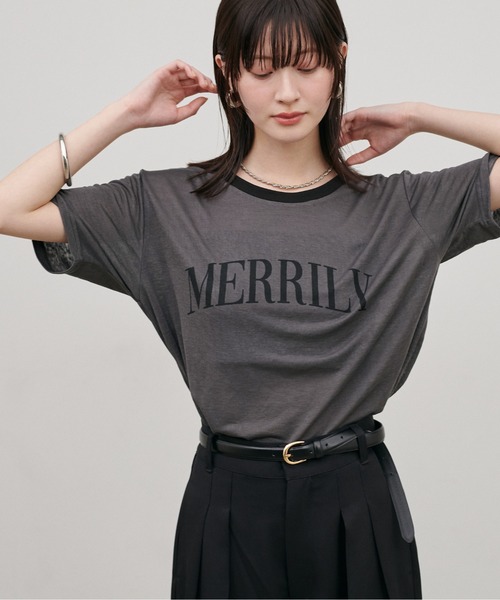 LARUTA（ラルータ）の「【LARUTA】リンガーロゴTee（Tシャツ/カットソー・レディース・ブラウン/ライトベージュ/チャコールグレー・FREE）」の6枚目の写真