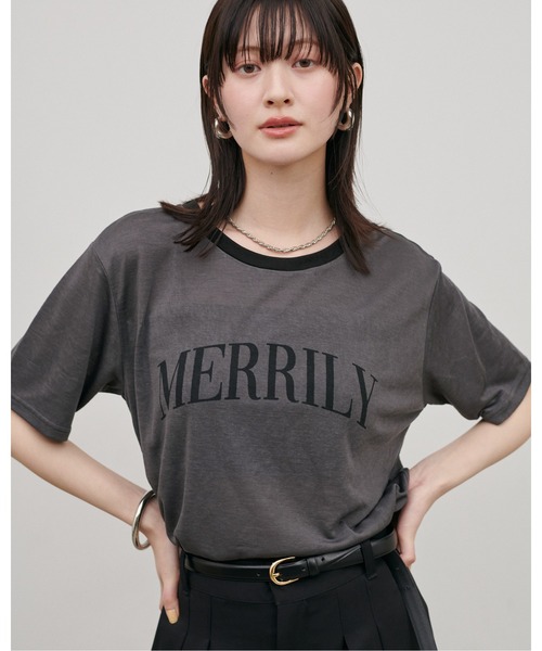 LARUTA（ラルータ）の「【LARUTA】リンガーロゴTee（Tシャツ/カットソー・レディース・ブラウン/ライトベージュ/チャコールグレー・FREE）」の5枚目の写真