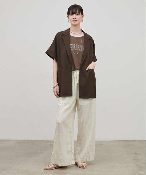 LARUTA（ラルータ）の「【LARUTA】リンガーロゴTee（Tシャツ/カットソー・レディース・ブラウン/ライトベージュ/チャコールグレー・FREE）」の13枚目の写真