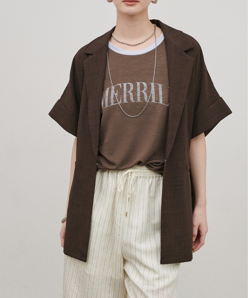 LARUTA（ラルータ）の「【LARUTA】リンガーロゴTee（Tシャツ/カットソー・レディース・ブラウン/ライトベージュ/チャコールグレー・FREE）」の12枚目の写真