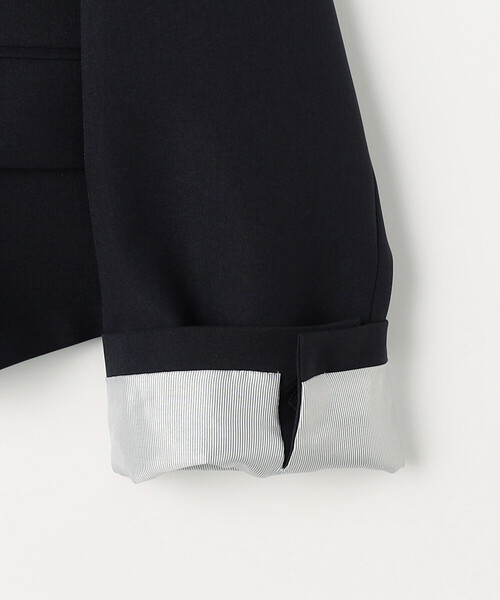 COMME CA Wardrobe(コムサワードローブ)の「〔 +サイズ 〕 【セットアップ対応】パウダープレーンストレッチ ショートダブルジャケット(セットアップ・レディース・ネイビー/ブラウン・13号/15号)」の14枚目の写真