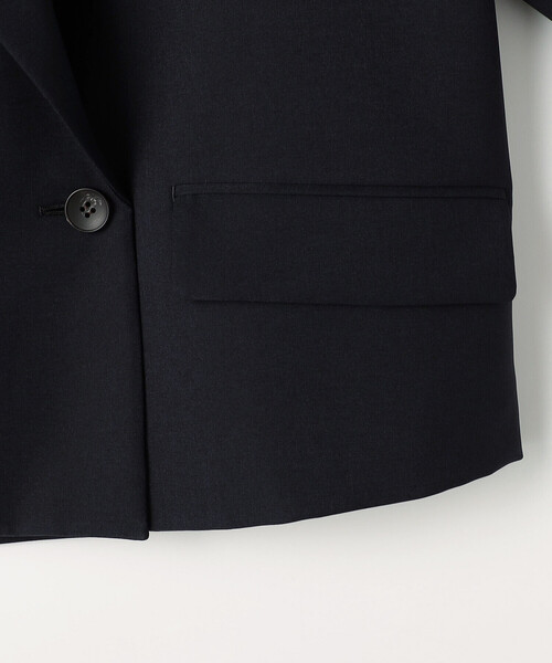 COMME CA Wardrobe(コムサワードローブ)の「〔 +サイズ 〕 【セットアップ対応】パウダープレーンストレッチ ショートダブルジャケット(セットアップ・レディース・ネイビー/ブラウン・13号/15号)」の15枚目の写真